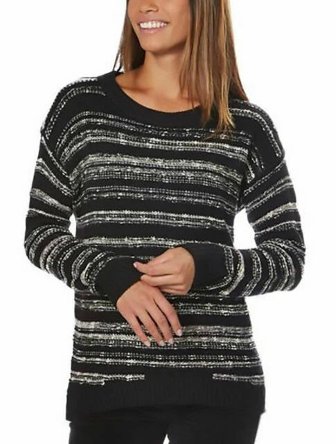 Ladies Calvin Klein Pullover Sweater Size L Black Gray & White