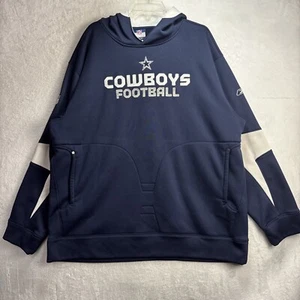 NFL Dallas Cowboys Reebok AUTHENTIC SIDELINE Hooded Sweatshirt Hoodie Sz 2XL - Picture 1 of 9