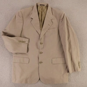 Members Only Jacket M Beige Tan Linen Cotton Hopsack Blazer Sport Coat 42R - Picture 1 of 16