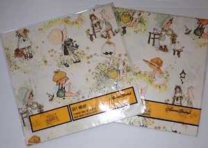 Vintage Holly Hobbie Gift Wrap American Greetings 4 Sheets 15.8 Sq. Ft. Sealed - Picture 1 of 6
