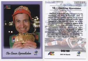 2020-21 All Sports #16 Ole-Einar Bjorndalen 49/100 purple RC Rookie ski biathlon - Picture 1 of 1