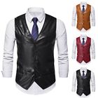Classy Men's Sleeveless Leather Vest Perfect for Casual and Formal Occasions