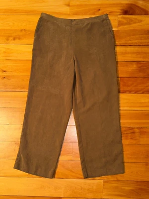 Womens Acorn Brown Pull-On Pants w/ Elastic Waist - ALFRED DUNNER - Size 16 - Image 1 of 4