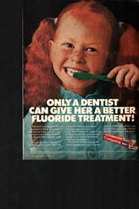 Colgate MFP Fluoride Toothpaste Red-Head Girl Vintage 1973 Full-Page Magazine Ad - Picture 1 of 1