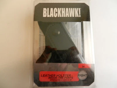 Blackhawk Leather Holster, Inside The Pants;  RH, Black;  XDS 9, 45;  420434BK-R - Image 1 of 4