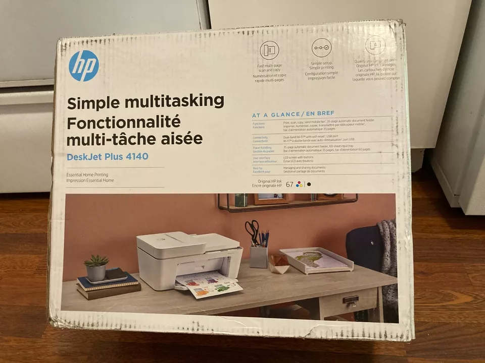 HP DeskJet Plus 4140  Multi Function All in One Printer New in Open Box - Image 1 of 4