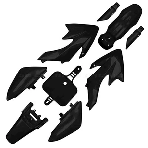 9 Piece Replacement Plastics Kit Honda XR50 CRF50 Pit Bike Mini Motorcycle Black - Picture 1 of 9