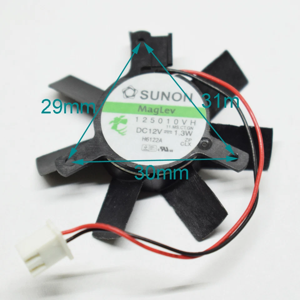 1pc Sunon 125010VH 50x50x10mm 5010 7 blades 12V 1.3W 2pin Graphics Card Fan - Image 1 of 4