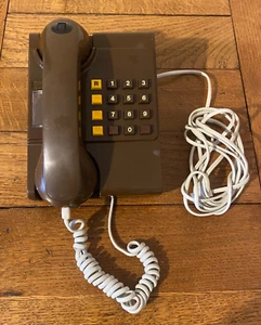 Vintage schokobraunes BT-Telefon mit Drucktasten - Bild 1 von 14