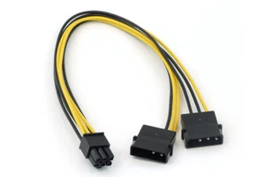 PCI-E Stromadapter,  2x4 Pin Molex  -> 6pol für PCIe (PCI-Express) - Bild 1 von 1