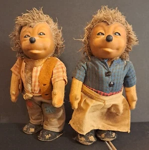 Vintage 7" Steiff HEDGEHOGS Mecki Micki SIN etiquetas ni botones - Imagen 1 de 13