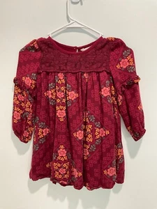 MATILDA JANE girls Burgundy Emmaline Floral Dress Size 6 - Picture 1 of 6