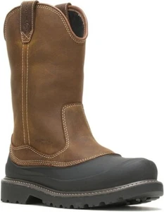 NIB MEN'S WOLVERINE W221020 FLOODHAND SWAMP ST EH WP SR 10" BROWN BOOTS $140 - Picture 1 of 5