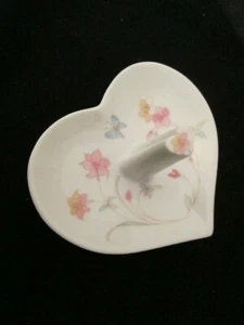4" Takahashi Japan Ceramic Ring Holder Butterfly Flower Design - Picture 1 of 5