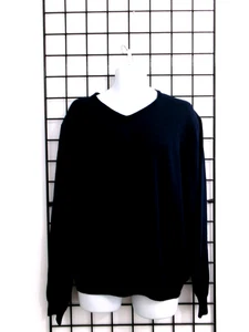 SAKS FIVE AVENUE 🔥 GR. XXL === MARINEBLAU / MERINOWOLLMISCHUNG / V-AUSSCHNITT PULLOVER - Bild 1 von 8