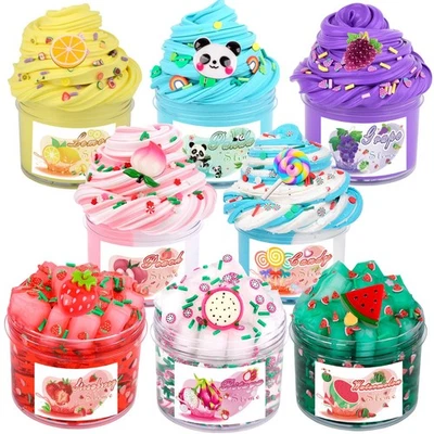 Paquete de 8 kit de limo perfumado: 3 transparentes, 5 mantequillas - aroma a melocotón, súper suave, antiadherente Foto 1 de 4