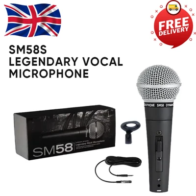 for Shure SM58 Dynamic Vocal Microphone Stage Singing Wth Switch Wired UK Seller