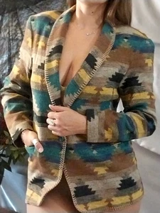 DE COLECCIÓN MANTA SUROESTE INDIO AZTECA BOHO BLAZER HIPPY AFILADO WESTERN M DAVID PAUL - Imagen 1 de 6