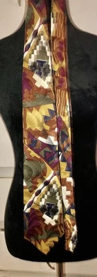 Nueva Corbata CEZANI 100% SEDA Diseño Arte Geométrico Abstracto ITALIA Foto 1 de 4