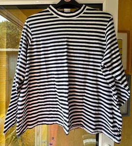 Women’s Size 22/24 100% Cotton Striped Long Sleeved Top. Damart. High Neck. - Picture 1 of 5