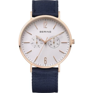 BERING Men's Quartz Watch, 40 mm Silver Stainless-Steel Case and Blue Dial, Mila - Bild 1 von 3