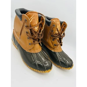 Sport Treds Duck Boots Brown Black Insulated Winter Waterproof Men's Size 6 - Picture 1 of 7