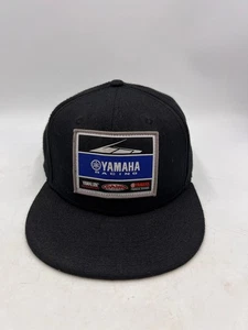 Yamaha Racing Patch Hat Cap Motocross Adjustable Snapback OTTO BLACK FLAT BILL - Picture 1 of 18