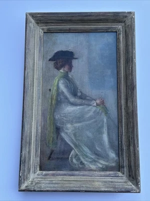 ANTIQUE PAINTING PRETTY WOMAN FEMALE MODEL 19TH TO 20TH CENTURY LISTED FAMOUS - Image 1 of 4