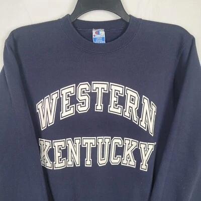 Sudadera Vintage Champion Para Hombre Grande Azul Hecha en EE. UU. Años 80 Western Kentucky Foto 1 de 4