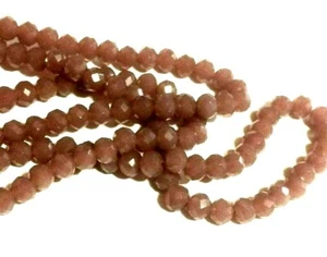 1 STRAND FACETED RONDELLE GLASS BEADS - ROSE(DARK LILAC) -4MM - CRAFTS/JEWELLERY - Picture 1 of 2