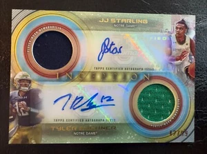 2022 Bowman U Inception JJ Starling Tyler Buchner Notre Dame Dual Relic Auto /99 - Picture 1 of 2