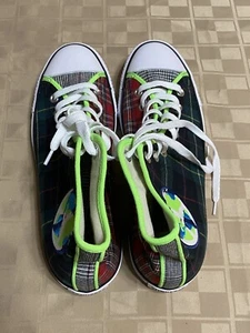 New Converse High Top Unisex Men 9 Women 11 SAMPLE Plaid World Patch Multi Color - Bild 1 von 6