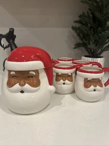 Joyland African American Santa Cookie Jar & Mugs - Picture 1 of 5