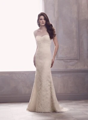 Paloma Blanca Wedding Dress 10 Ivory/natural Fit&flair Style 4412 - Image 1 of 4