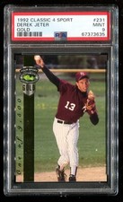 1992 Classic 4 Sport Gold #231 Derek Jeter RC Rookie PSA 9 Mint #/9500 HOF~(KS)