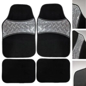 Universal Auto Van Fußmatten 4-teiliges Set rutschfester Teppich oder Gummi silber, schwarz neuwertig - Bild 1 von 10