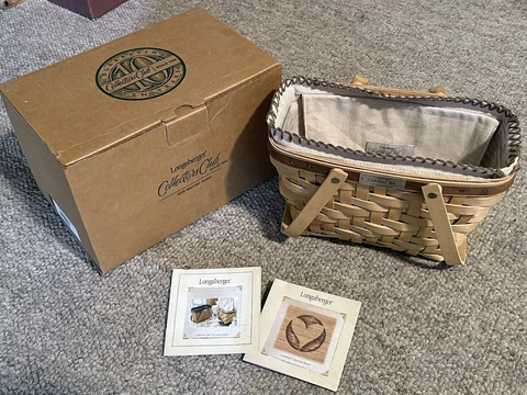 2006 Longaberger Collectors Club Charter Member Basket Liner, Protector and Box Cover