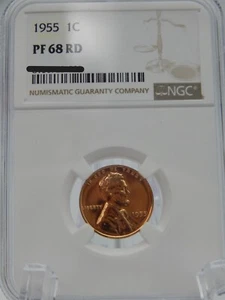 Lincoln Wheat Back 1955 NGC PF 68 RD rojo centavo #BT-251 - Imagen 1 de 4