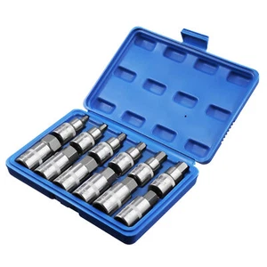 12Tlg Steckschlüssel Sechskant Innensechskant Nuss 1/2''Inbus Schrauben 5-22mm - Bild 1 von 9