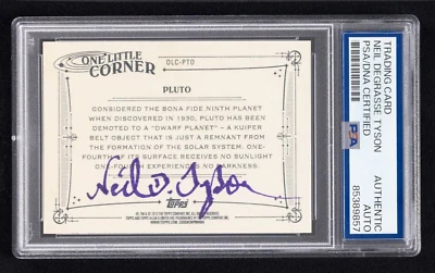 Neil deGrasse Tyson Signed 2013 Topps Allen & Ginter Card #OLC-PTO (PSA) Pluto - Image 1 of 2