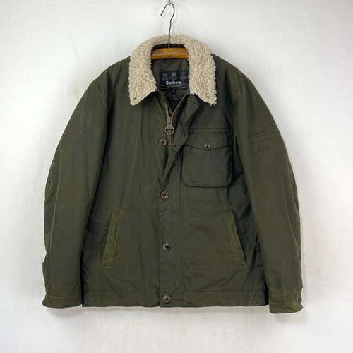 ALEXANDER MCQUEEN Barbour Steve McQueen Agusta Wax Jacket Uomo Cappotto Sherpa Harrington Verde Medio