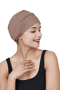 Stylish Viscose Sleep Cap Color Mocha for Women's & girls i702 - Picture 1 of 3