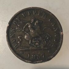 Bank Of Upper Canada 1857 One Penny Coin Token Saint George & The Dragon 