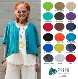 WATERSISTER Cotton Gauze CARDIE Crop Jacket Top 1(S/M) 2(L/XL) 3(1X)oh my COLORS - Picture 1 of 32