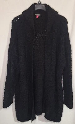 Nuevo Cárdigan con Capucha Vince Camuto Para Mujer Frente Abierto Negro XL Cubre  Foto 1 de 4