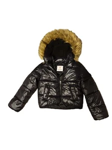 Primark Faux Fur Hooded Girls Children Jacket Coat 7-8Y *GUC* - Picture 1 of 11