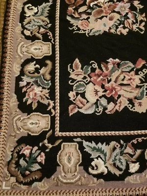 GORGEOUS 8'x10'  handmade French? Needlepoint Area Rug- Aubusson Savvonerie LOOK - Image 1 of 4