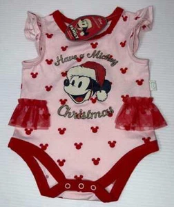 NWT PETER ALEXANDER BABY MICKEY MOUSE CHRISTMAS ROMPER SIZE 0 - 3 MONTHS - Picture 1 of 4