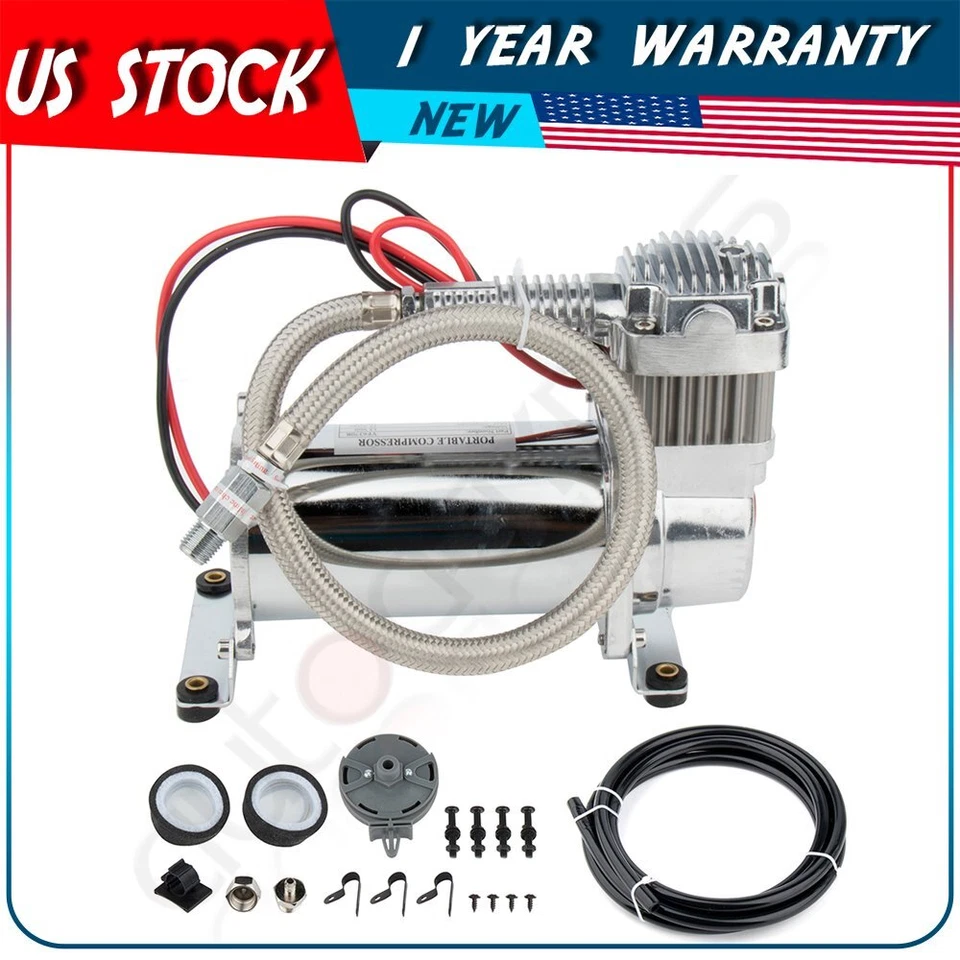 12V 200PSI 1/4" Horn Air Compressor For Train Horns Air Tanks Truck Horns Foto 1 de 4