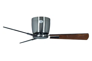Ventilatore da soffitto piatto VAM DC LUNA nichel NOCE 90 cm + timer FB 3-4 ante - Foto 1 di 2